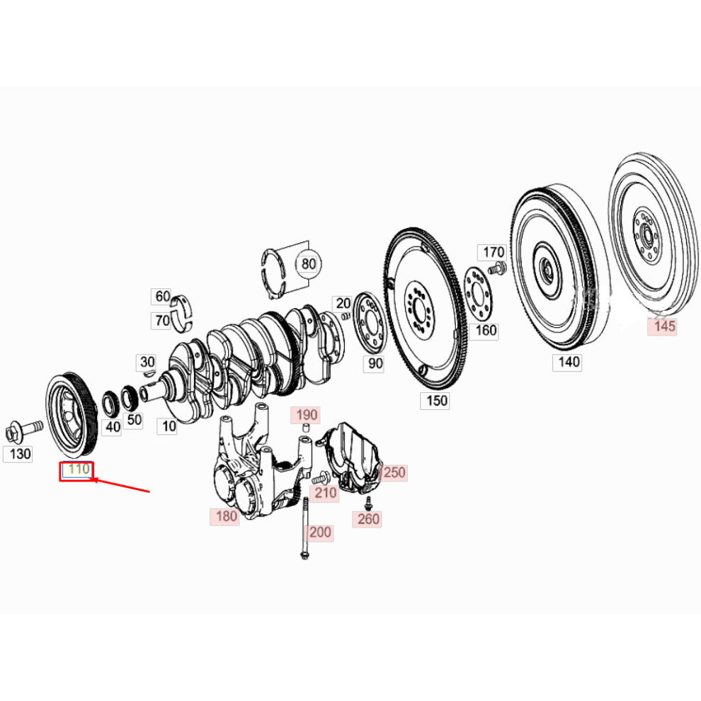 Crankshaft Pulley 2740300903 Compatible With MERCEDES-BENZ C-CLASS (W204) & C-CLASS (W205) & E-CLASS (W212) & E-CLASS (W213) & GLC X253 Tag-CP-18