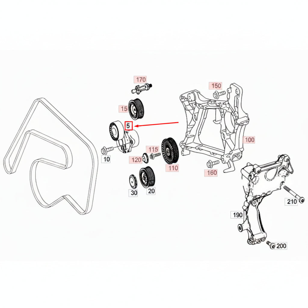 Multi Rib Belt Kit 6PK1642K3 Compatible With MERCEDES-BENZ C-CLASS (W205) GLC (X253) (CONTINENTAL)