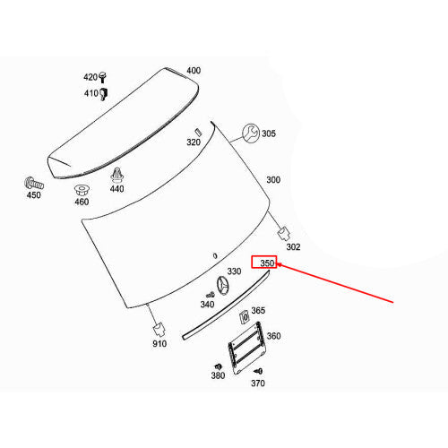 Rear Trunk Chrome 1667400193 Compatible With MERCEDES-BENZ GL-CLASS (X166) (2012-2019) Tag No.236