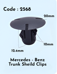 Trunk Sheild Clips (Set Of 10) Code:2568 Compatible With Mercedes Benz