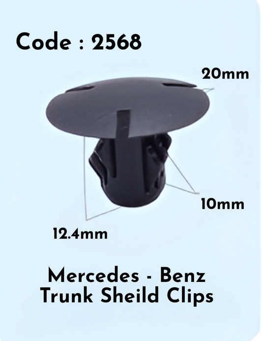 Trunk Sheild Clips (Set Of 10) Code:2568 Compatible With Mercedes Benz