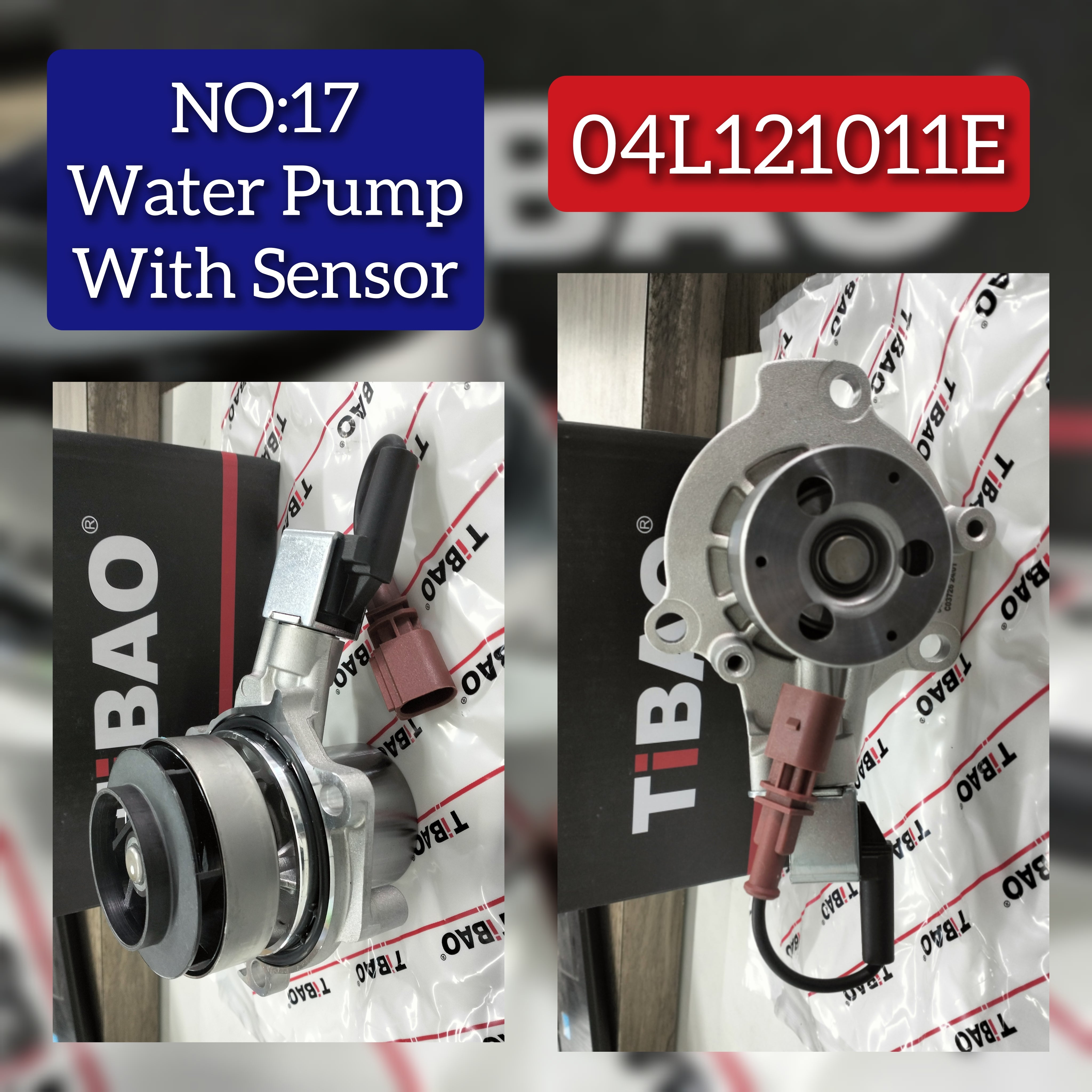 Water Pump With Sensor  04L121011E For AUDI A1 A3 A4 A6  Q5 Q3 Tag-W-17 T-2