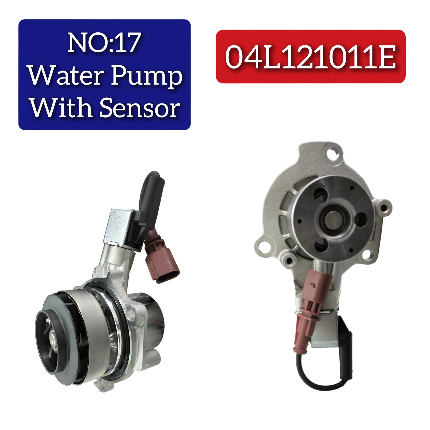 Water Pump With Sensor  04L121011E Compatible With AUDI A1 A3 A4 A6  Q5 Q3 Tag-W-17 T-2
