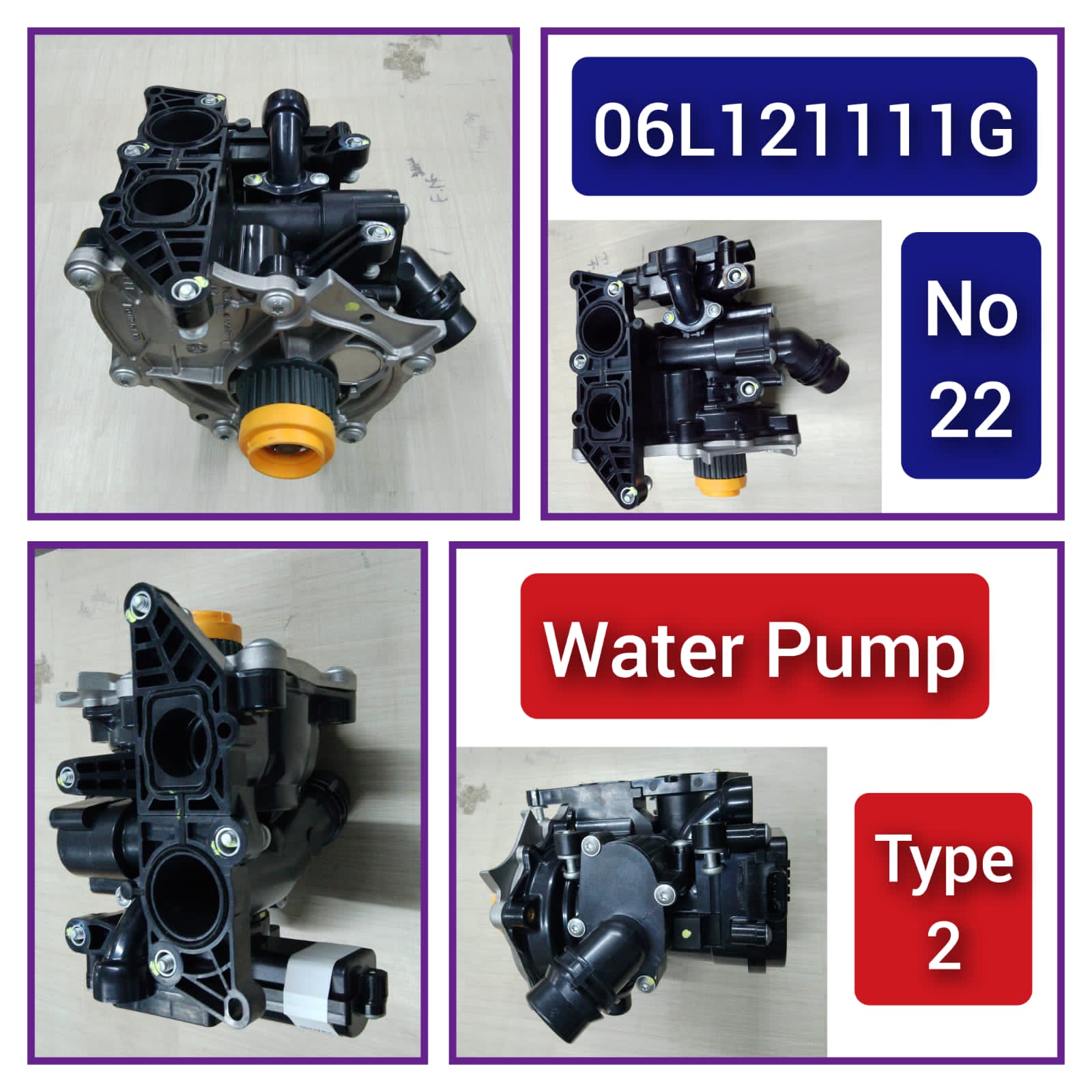 Water Pump  06L121111G For AUDI A1 A3 A4 A5 A6 Q3 Q5 Q7 Tag-W-22