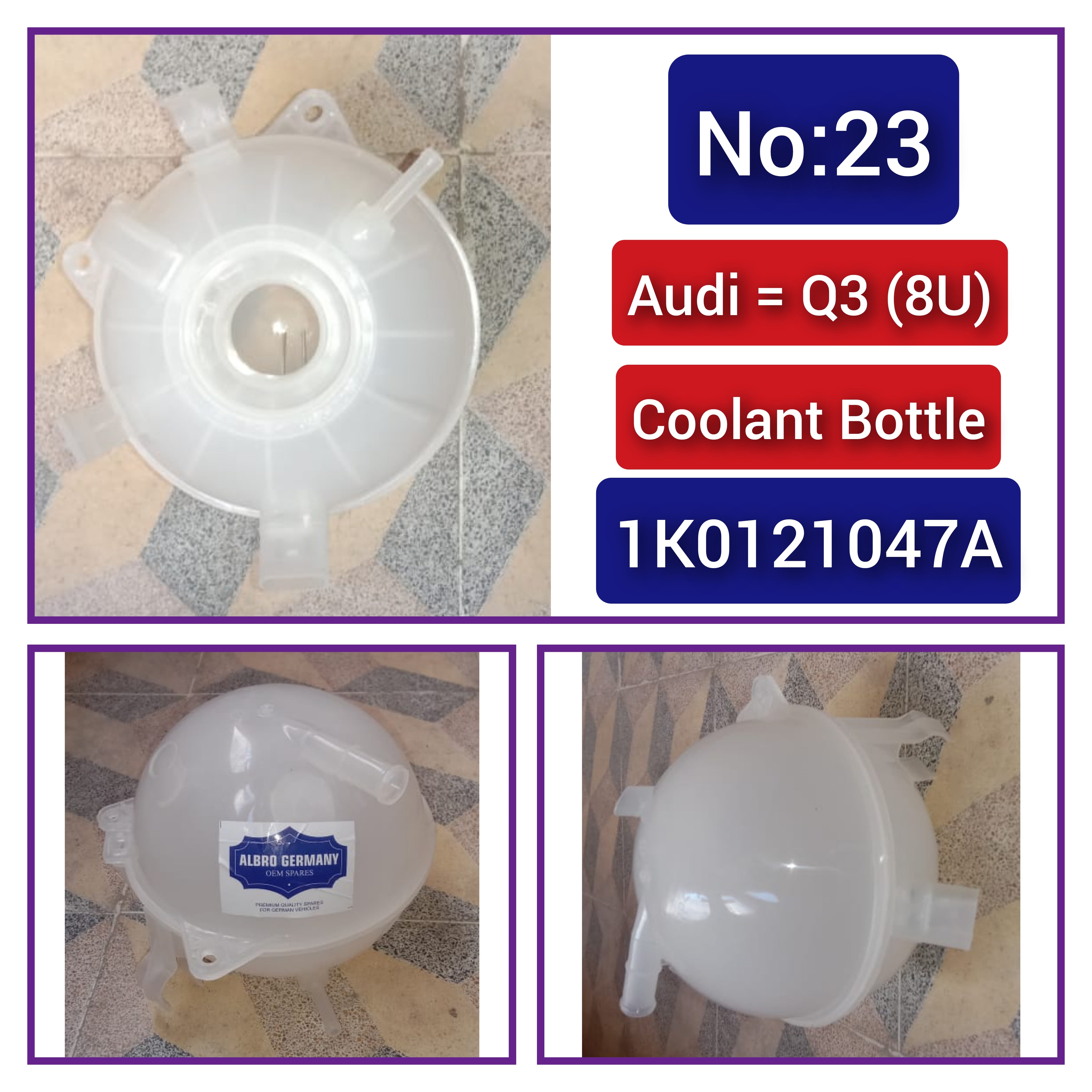 Coolant Bottle 1K0121407A For AUDI Q3 (8UB, 8UG) Tag-B-23