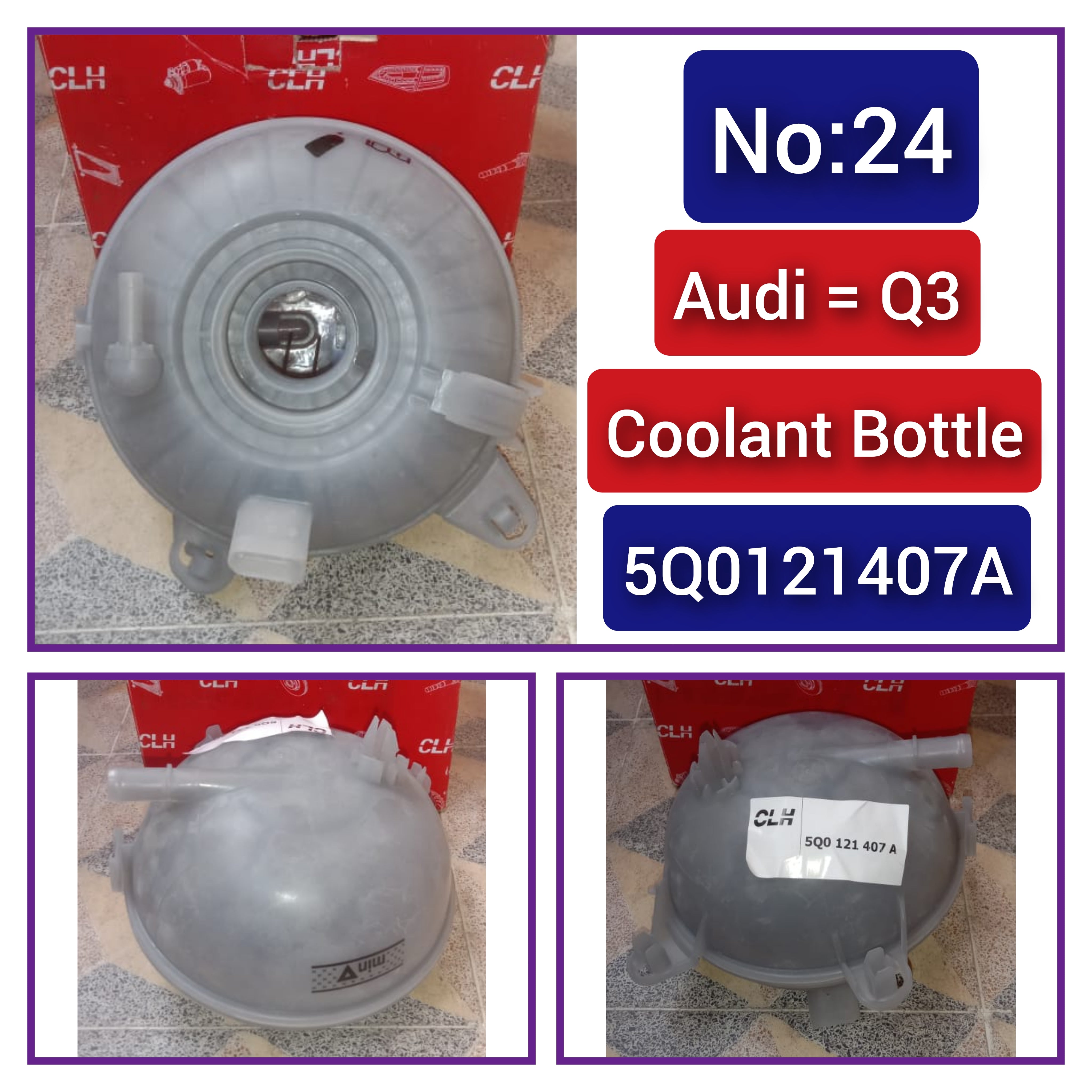 Coolant Bottle 5Q0121407A For AUDI A3 Tag-B-24