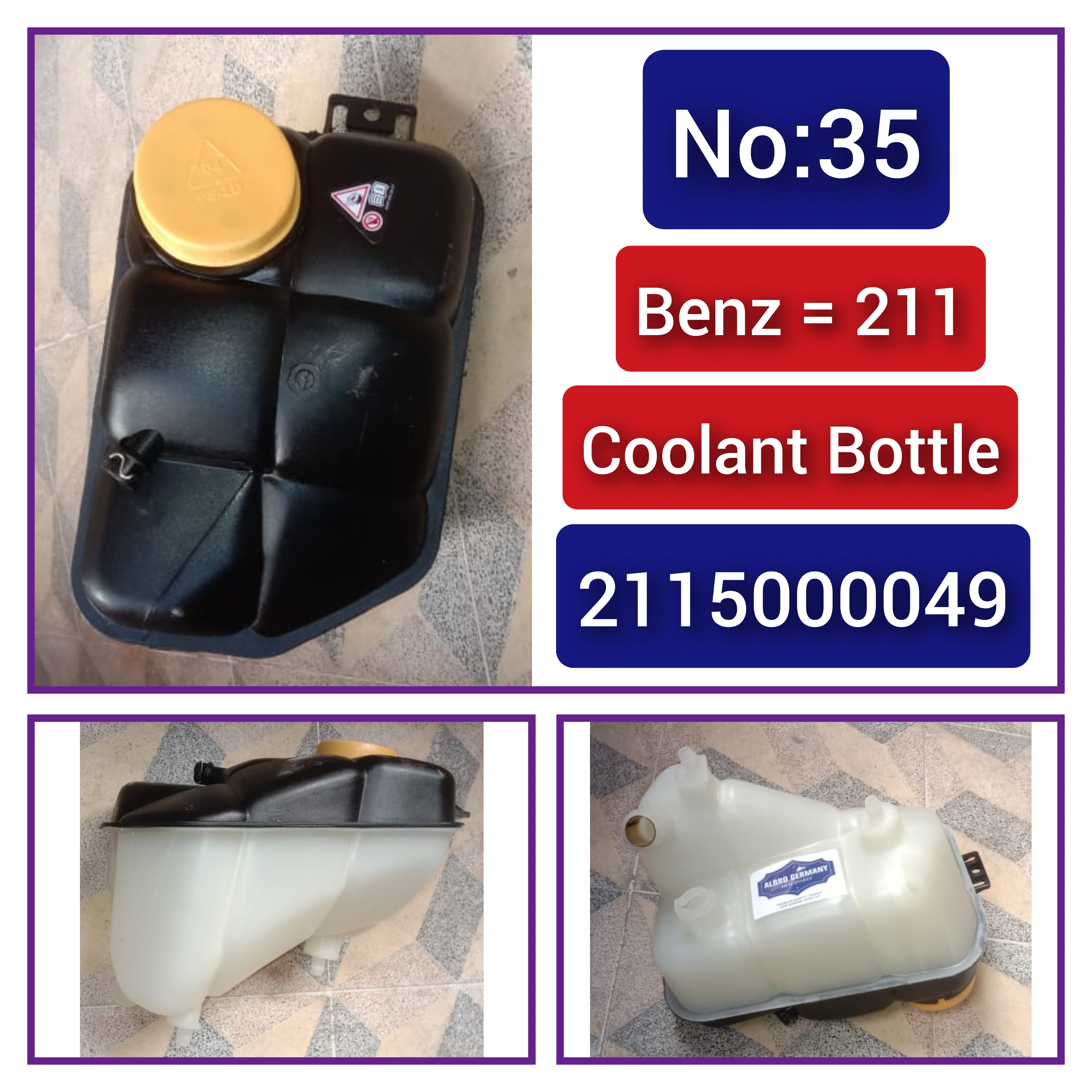 Coolant Bottle 2115000049 For MERCEDES-BENZ E-CLASS W211 Tag-B-35