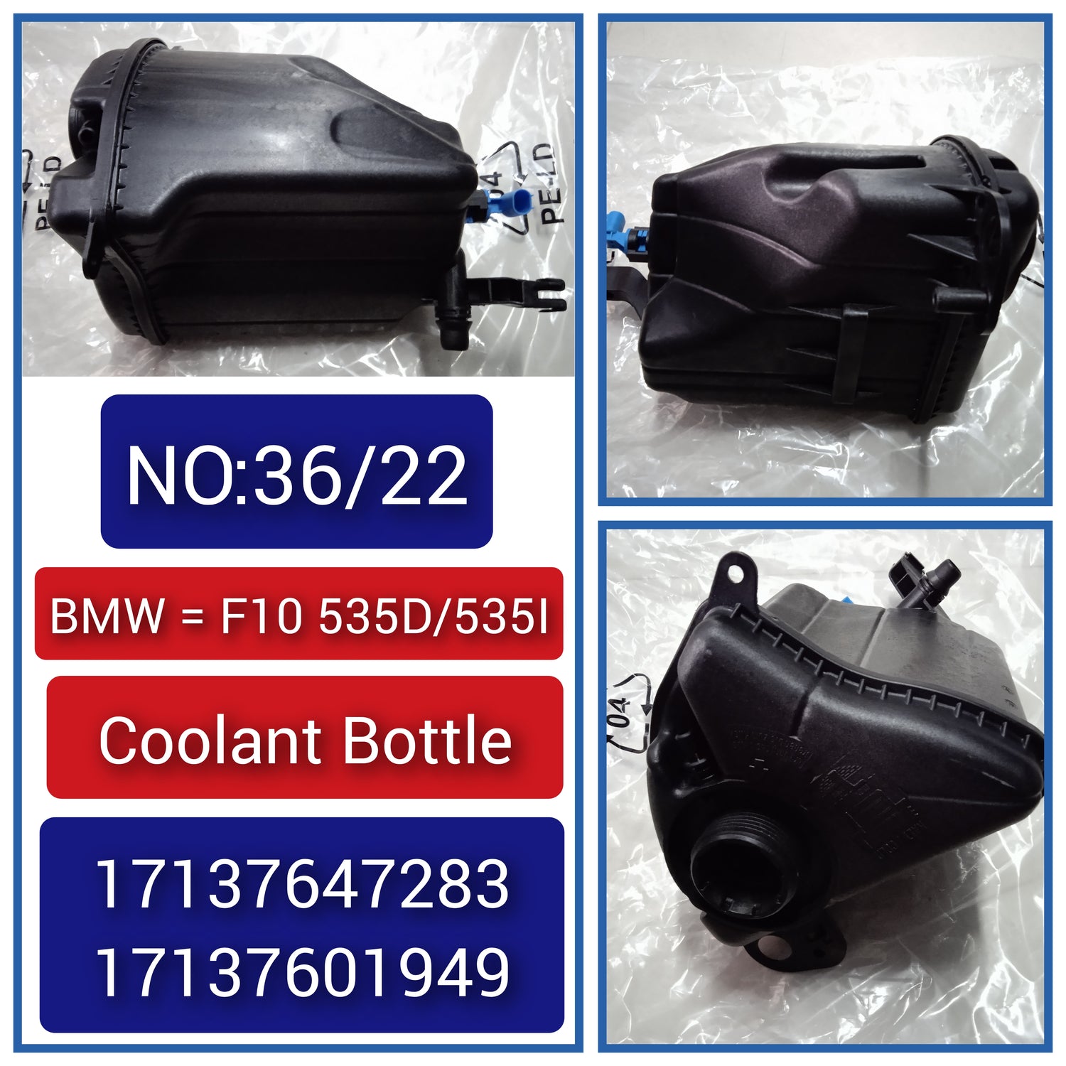 Coolant Bottle 17137601949 17117521071 17117639020 17137647283 17137806038 COMPITABLE WITH BMW 5 Series F10 7 Series F01 F02 F03 Tag-B-36