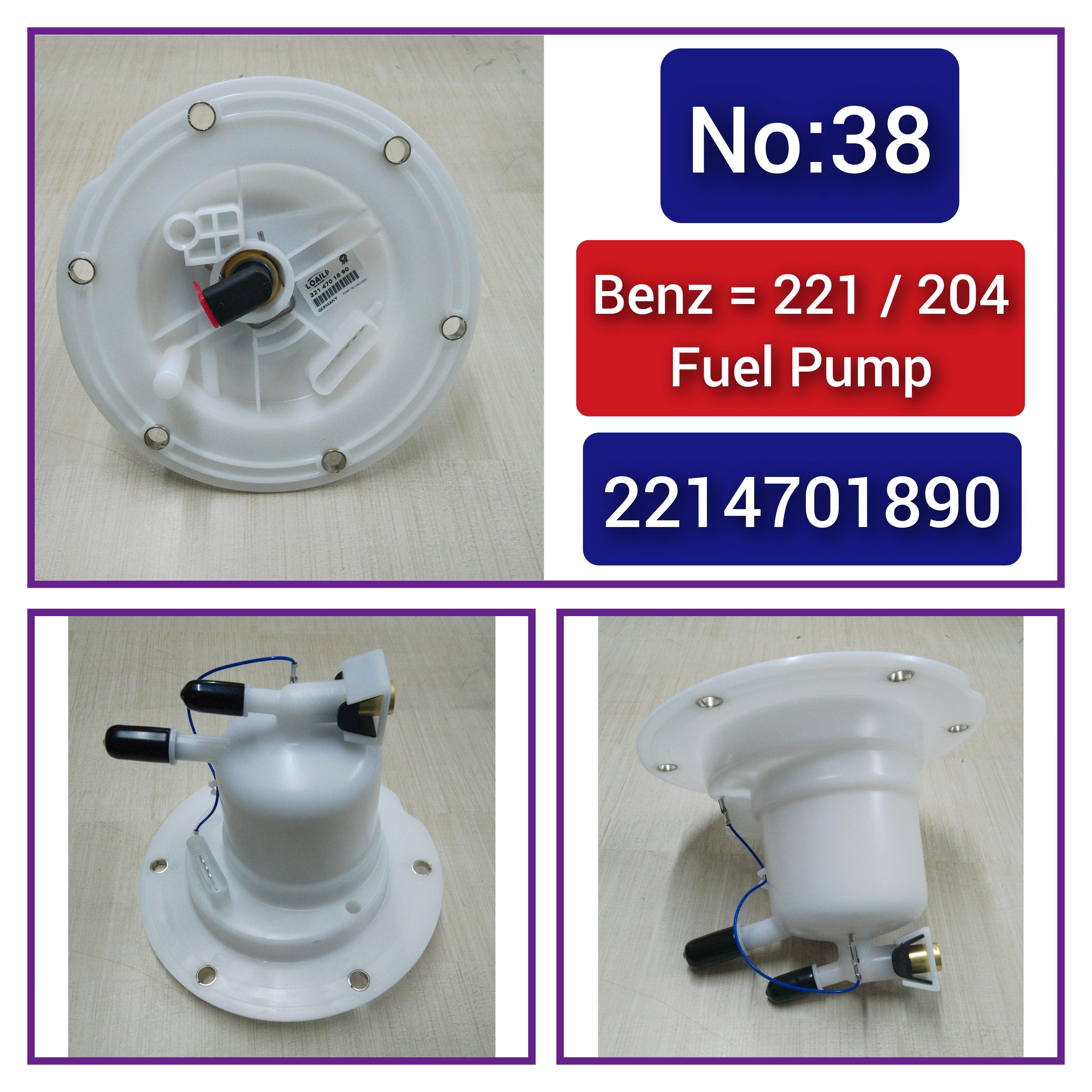 Fuel Pump Assembly 2214701890 Fit For MERCEDES-BENZ C-CLASS W204 & S-CLASS W221 Tag-F-38