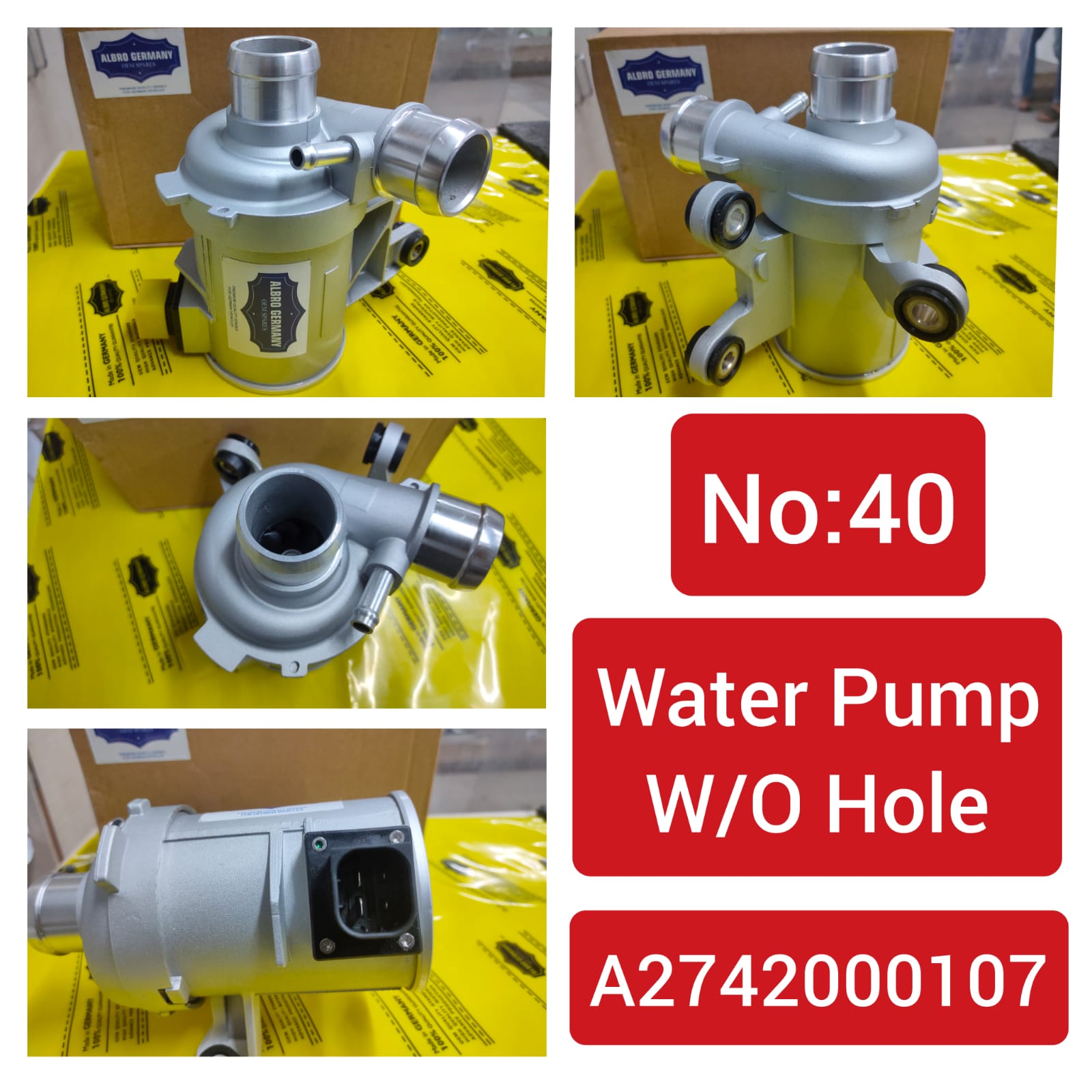 Water Pump A2742000107 For MERCEDES-BENZ C-CLASS W205 & E-CLASS W213 Tag-W-40