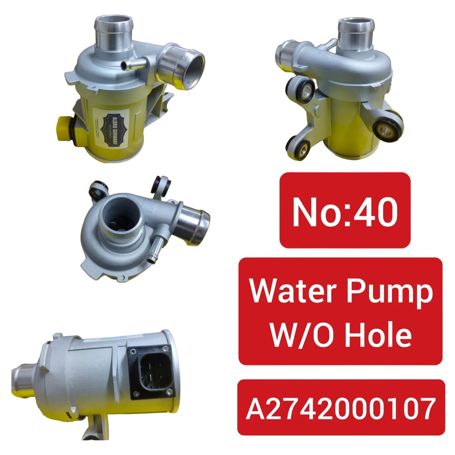Water Pump A2742000107 A2742000207 2742000107 2742000207 2742002700 2742004800  Compatible With  MERCEDES-BENZ C-CLASS W205 & E-CLASS W213 Tag-W-40