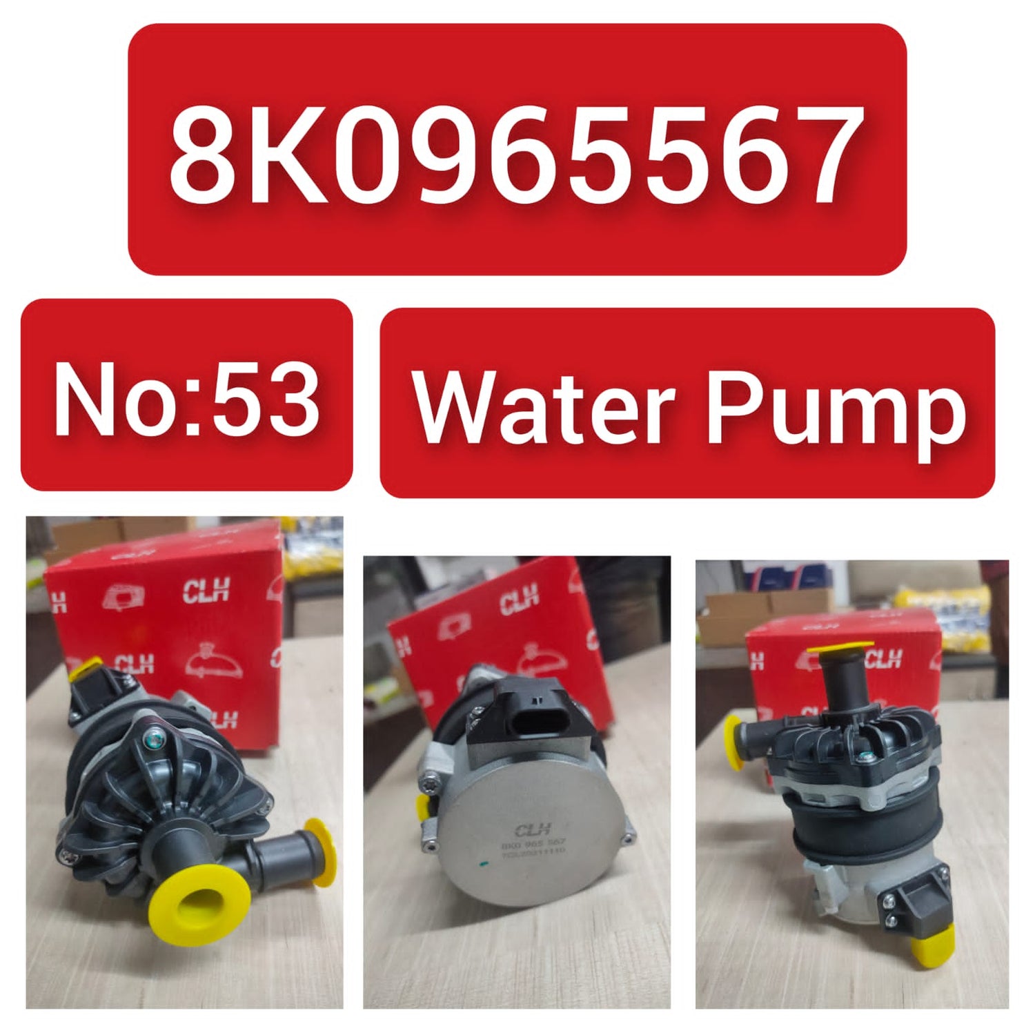 Water Pump 8K0965567 8K0965569 7P0965567 Compatible With AUDI A4 A5 A6 Q7 Tag-W-53