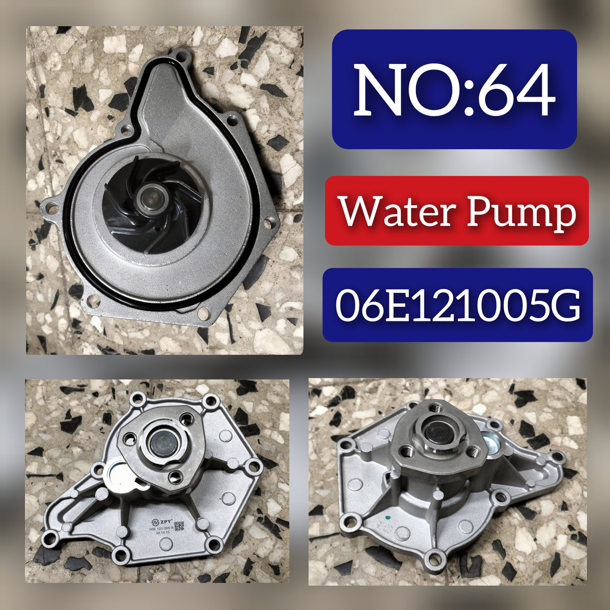 Water Pump 06E121005G 06E121005P 06E121008P 06E121018B Compatible With AUDI A4 A5 A6 A8 S5 S4 Tag-W-64