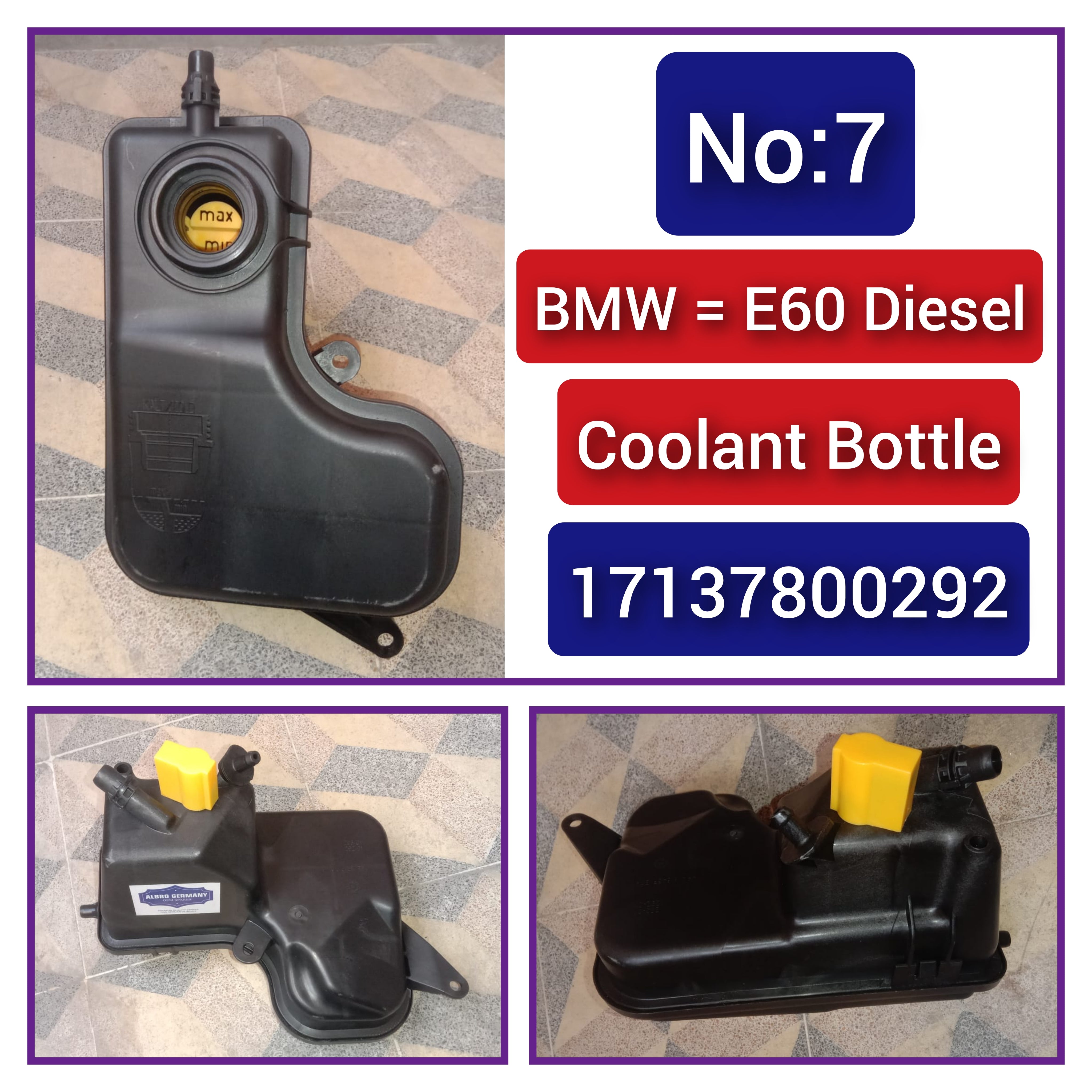 Coolant Bottle 17137800292 For BMW 5 Series E60 Tag-B-07