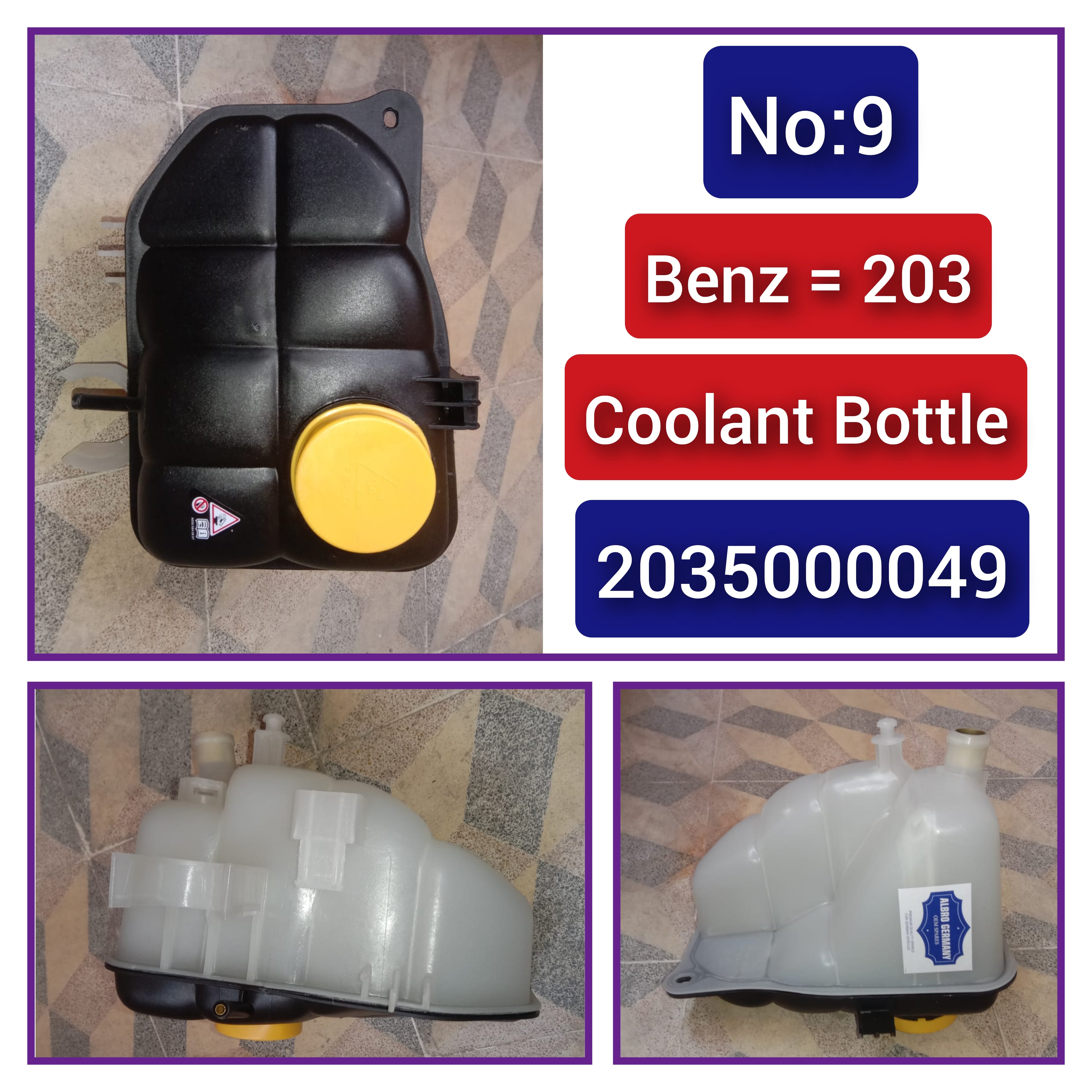 Coolant Bottle 2035000049 For MERCEDES-BENZ C-CLASS W203 Tag-B-09