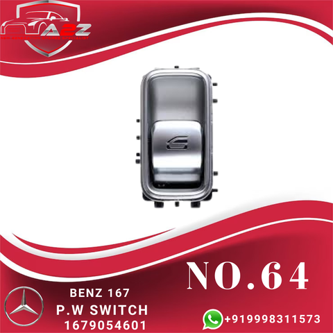 Silver Window Switch  1679054601  A1679054601 Compatible With MERCEDES BENZ GLS W167 & GLE W167 Tag-SW-64