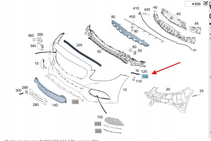 Front Bumper Bracket Left A2058850821 & Right A2058850921 Compatible With MERCEDES-BENZ C-CLASS (W205) 2015-2023 Tag No.781