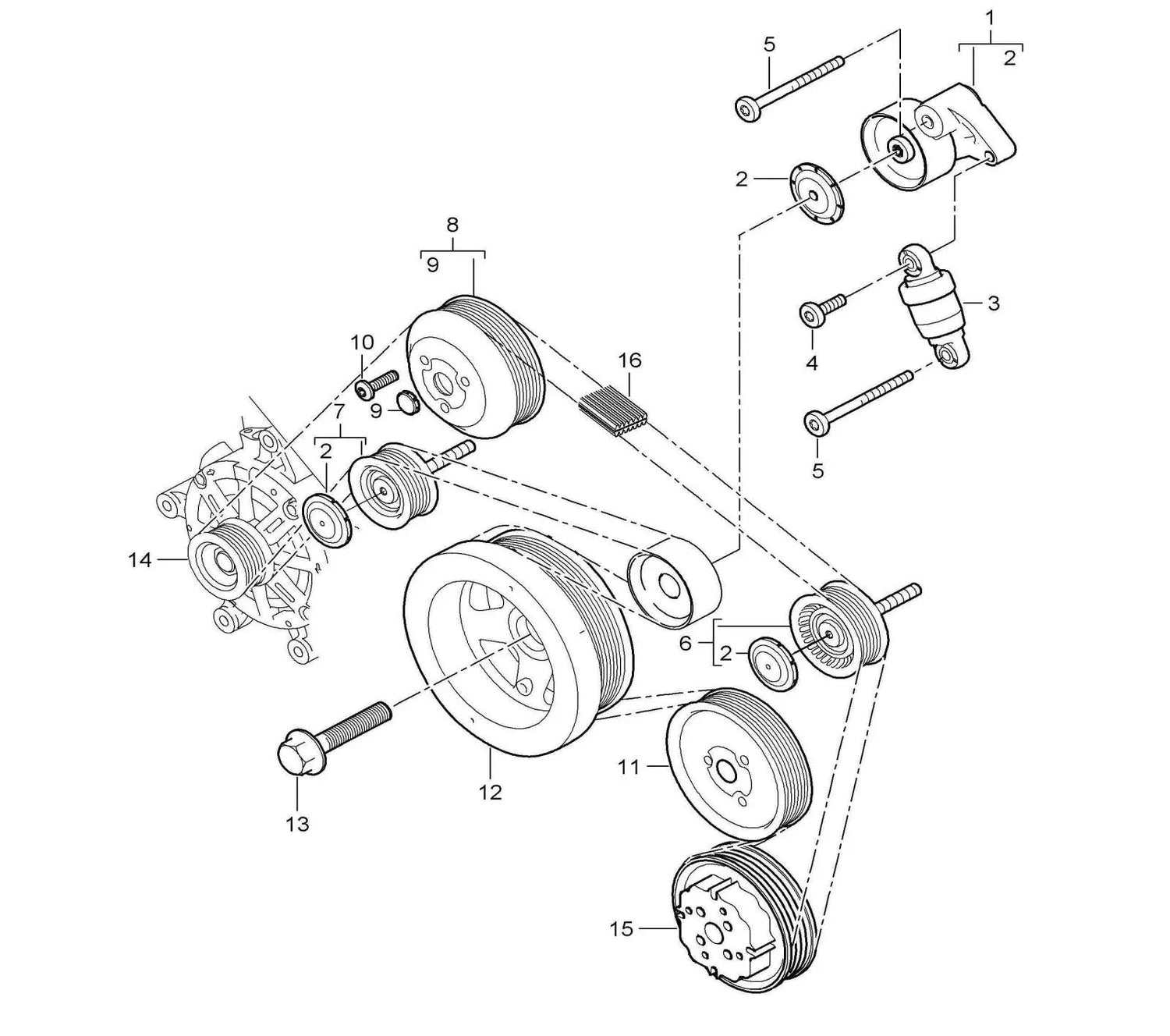 Belt Tensioner  94810240320 94810240321 94810240322 94810240323 Compatible With PORSCHE CAYENNE