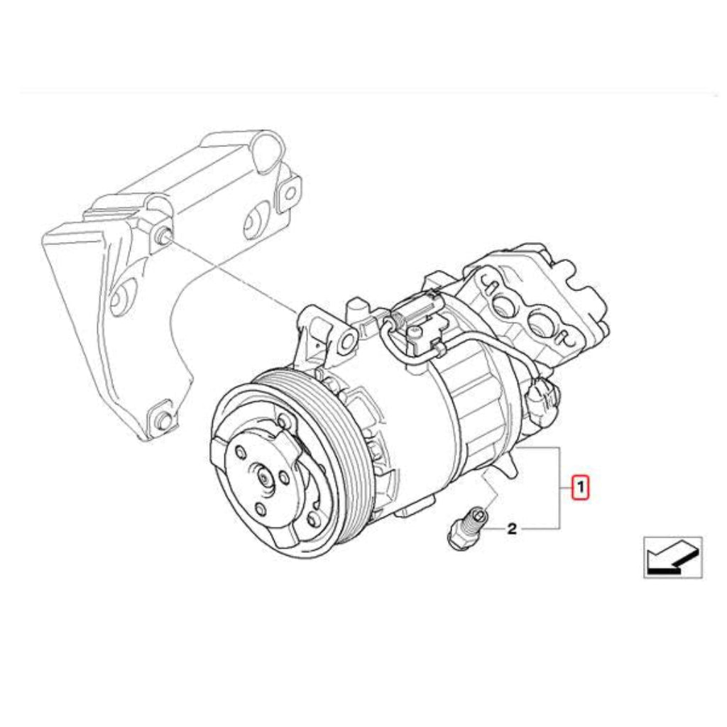 AC Compressor 64529182793pp 6452918279 & 64509145351 & 64509156821 & 64526915380 & 645291453 Compatible With BMW & 3 (E90) & X1 (E84) Tag No.115