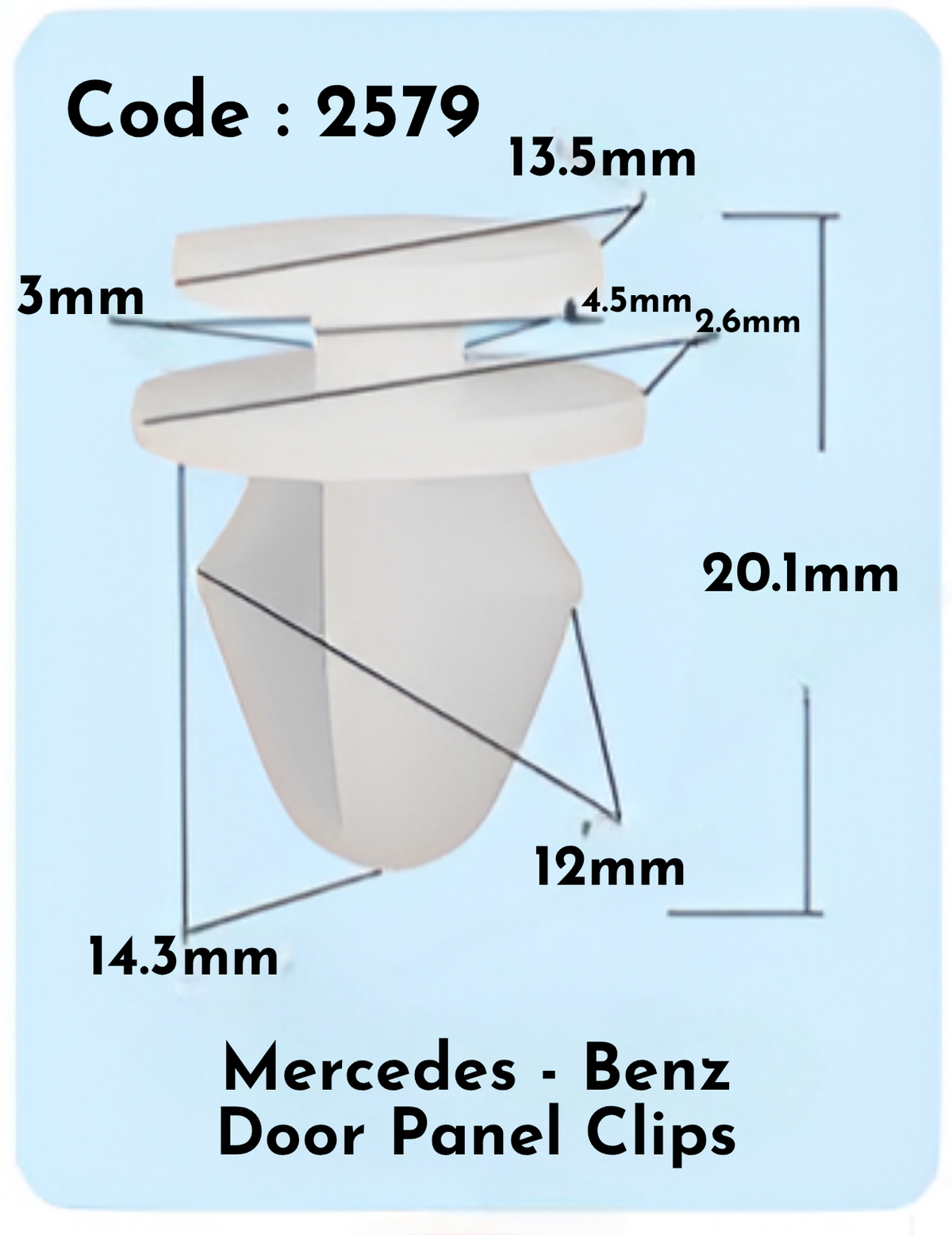 Door Panel Clips  (Set of 10) Compatible With Mercedce - Benz