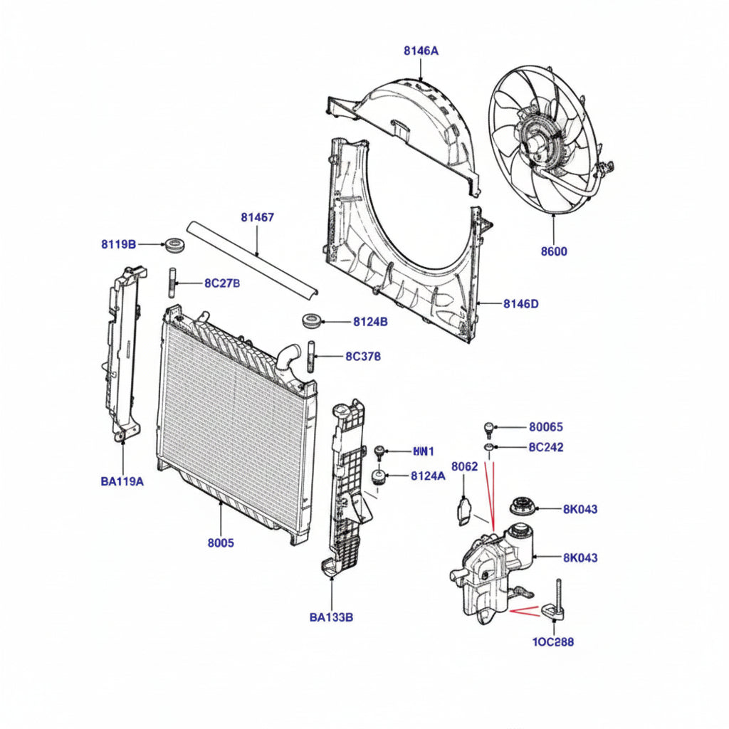 Radiator PCC500300 Compatible With LAND ROVER RANGE ROVER III (L322) & RANGE ROVER SPORT I (L320)