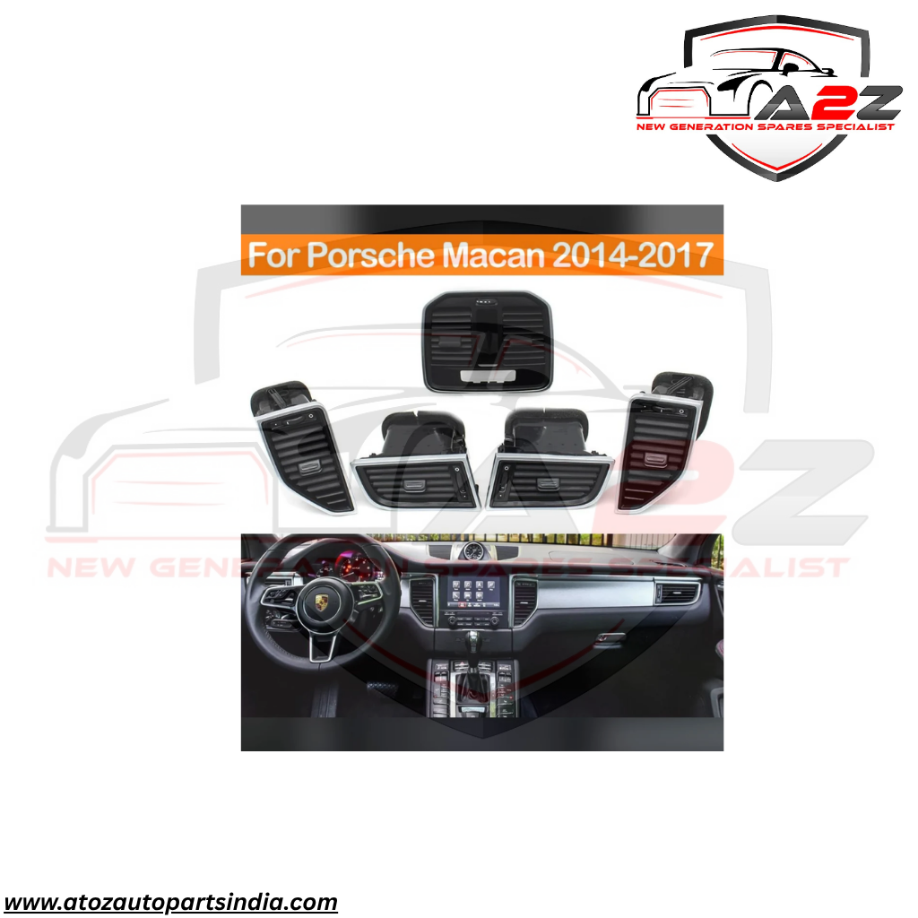 Black Ac Vent Grille Assembly Front-Right 95B819702 & Front-Left 95B819701 & Center-Left 95B819201 & Center-Right 95B819201 & Rear 95B819203B Compatible With Porsche Macan
