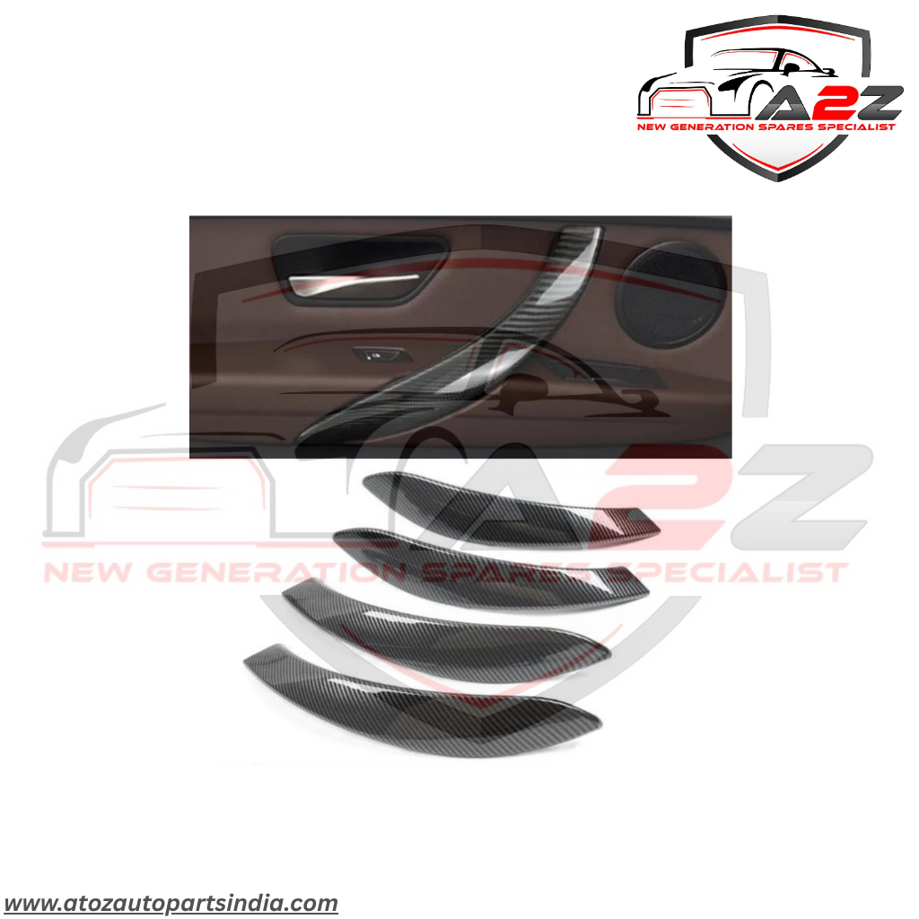 Carbon Inner Door Handle Outer Cover (Without Leather Set Of 4) Compatible With BMW 3 Series F30