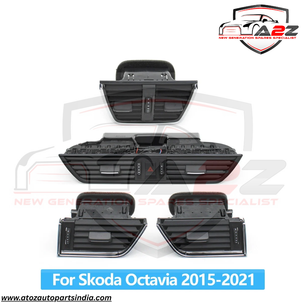 Black Ac Vent Grille Assembly Center 5E0820951  Right 5E0820951  Left 3VD819701  Rear 5ED819203 Left 5E0819701-A  Right 5E0819702-A Compatible With Skoda Octavia (New Model)