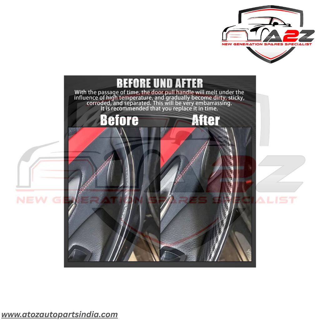 Inner Door Pull Handle Set Carbon Fiber Front Left 51417279311 Front Right51417279312 Rear Left 51427281465  Rear Right 51427281466 Compatible With BMW 3 Series F30 F31 F35
