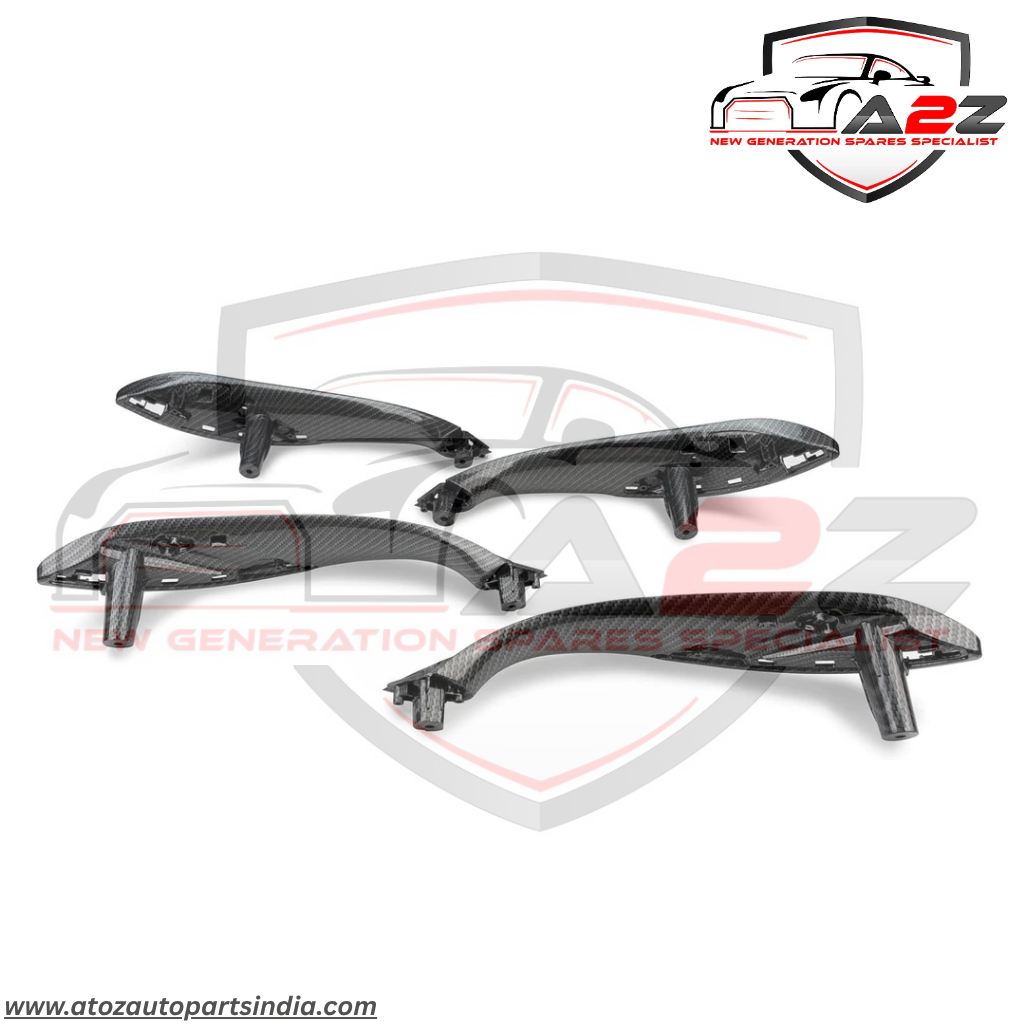 Inner Door Pull Handle Set Carbon Fiber Front Left 51417279311 Front Right51417279312 Rear Left 51427281465  Rear Right 51427281466 Compatible With BMW 3 Series F30 F31 F35