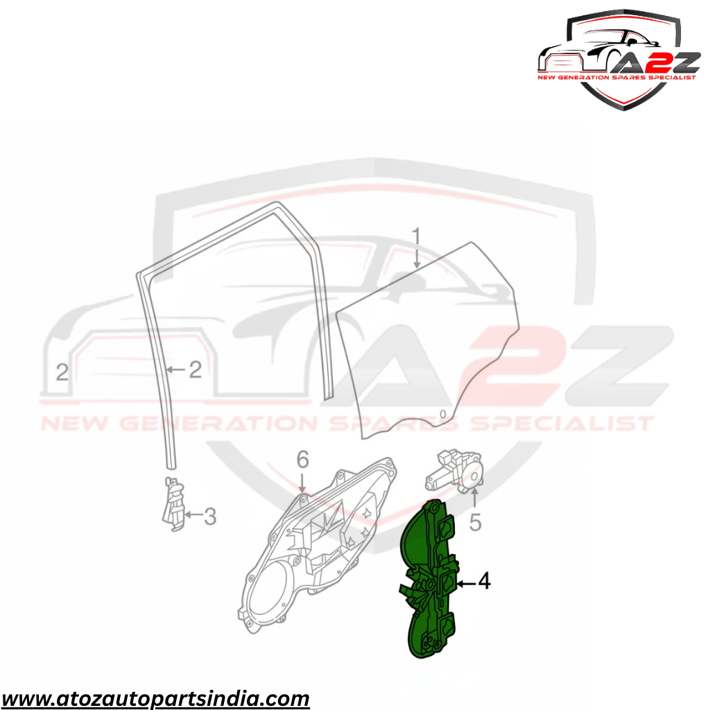Rear Right  Power Window Regulator With Motor LR026717 Compatible with LAND ROVER RANGE ROVER EVOQUE (L538)