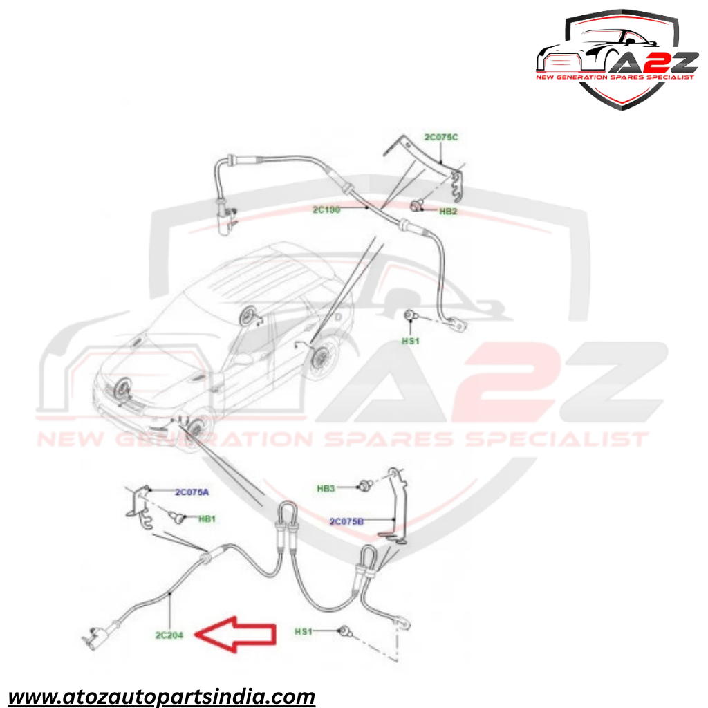 Front Left ABS Wheel Speed Sensor LR081610 HPLA2C204BA  Compatible With LAND ROVER DISCOVERY V (L462) & RANGE ROVER IV (L405) & RANGE ROVER SPORT II (L494)