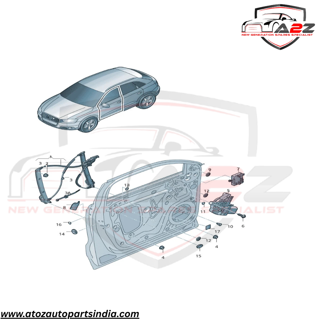 Front  Left Power Window Regulator 8U0837461 Compatible with AUDI Q3 (8UB, 8UG)