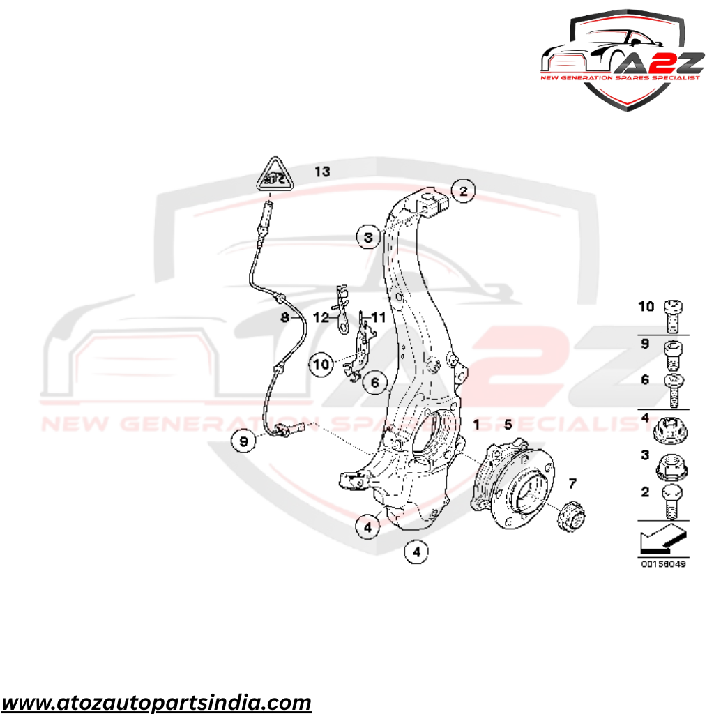 Front Left/Right ABS Wheel Speed Sensor 34526771776 Compatible With BMW X5 E70 & X5 F15, F85 & X6 E71