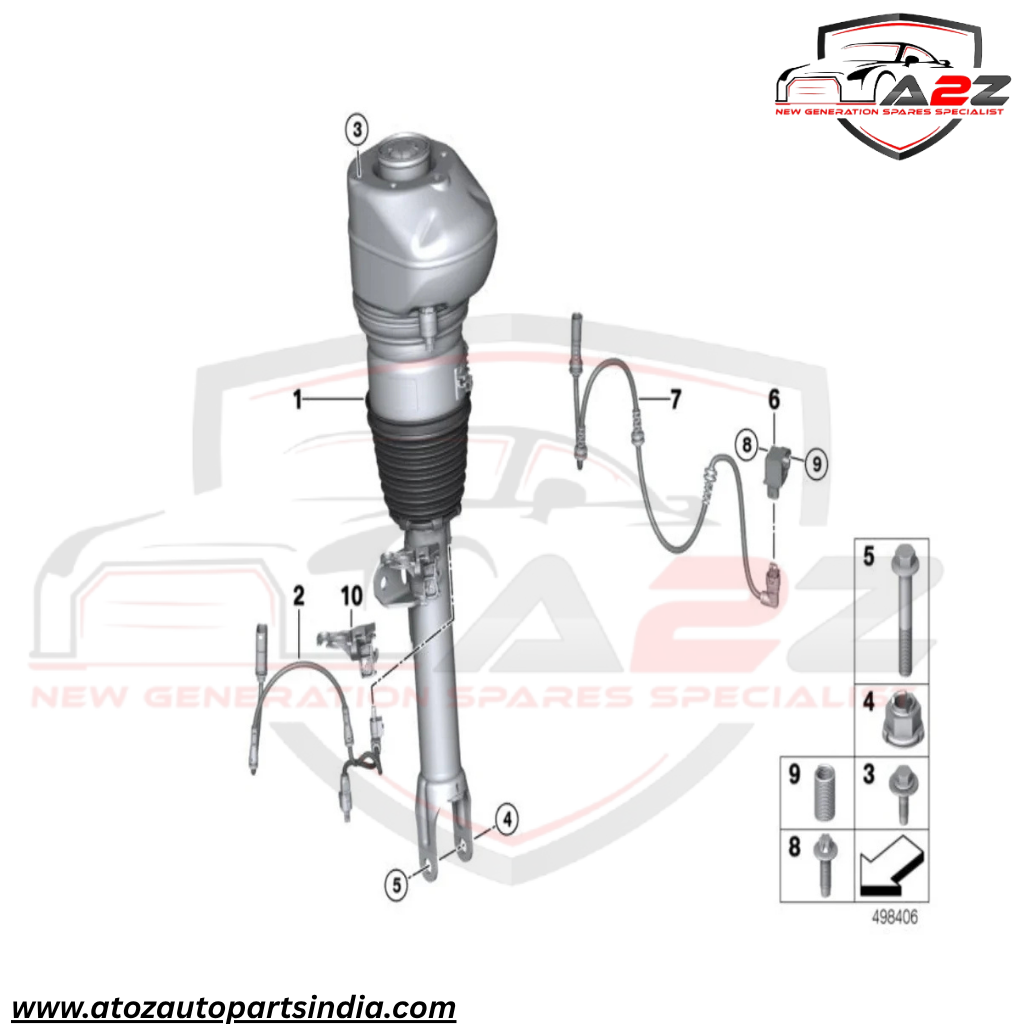 Front Right Air Suspension  Shock Absorber Strut 37106877554 37107915970 37106899038 Compatible With BMW 7 Series (G11, G12)
