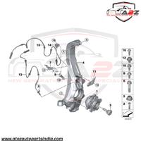 Front ABS Wheel Speed Sensor 34526878159 34526895655 Compatible With BMW X5 (G05, F95) & X5 Van (G05) & X6 (G06, F96) & X7 (G07)