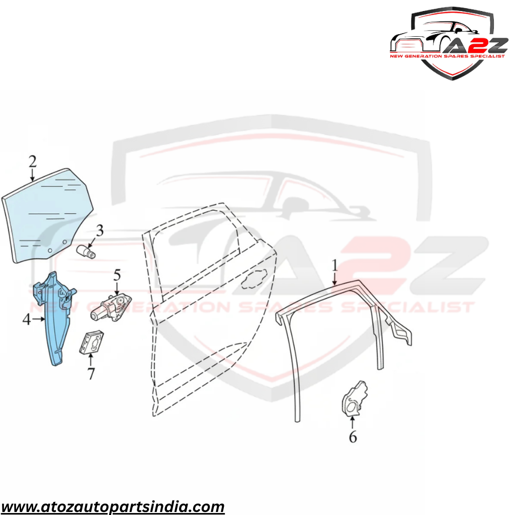 Rear Left Power Window Regulator 4G0839461  Compatible with AUDI A6 C7 (4G2, 4GC) | A6 / S6