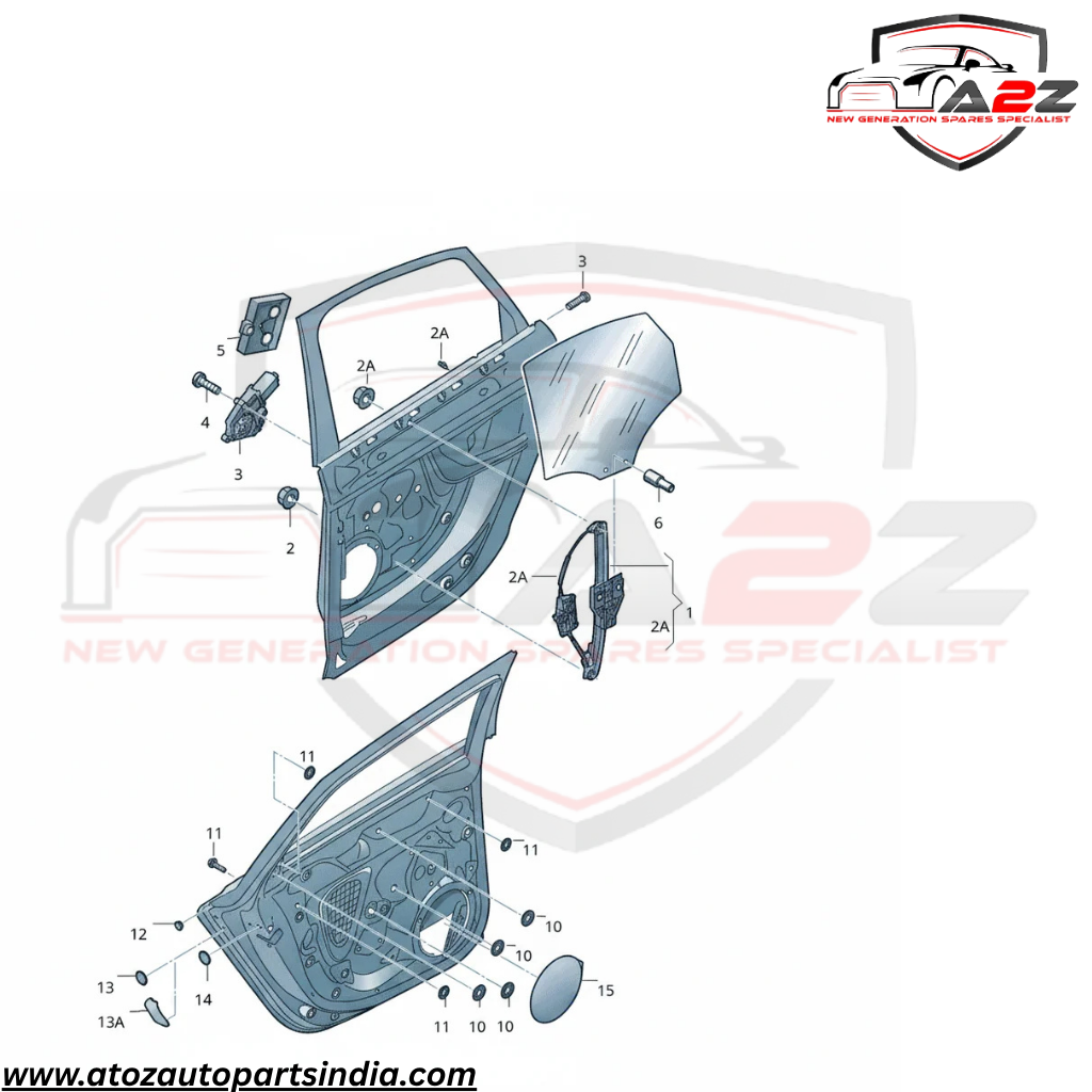 Rear Left Power Window Regulator 8K0839461 Compatible with AUDI A4 B8 (8K2) | A4 / S4