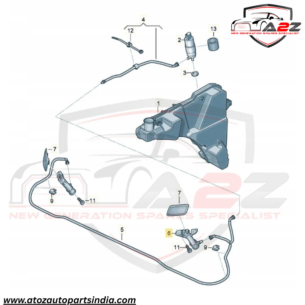 Headlight Washer Nozzle Set Left 80A955101 80D955101 Right 80A955102 80D955102 Compatible With AUDI Q5 (FYB, FYG)