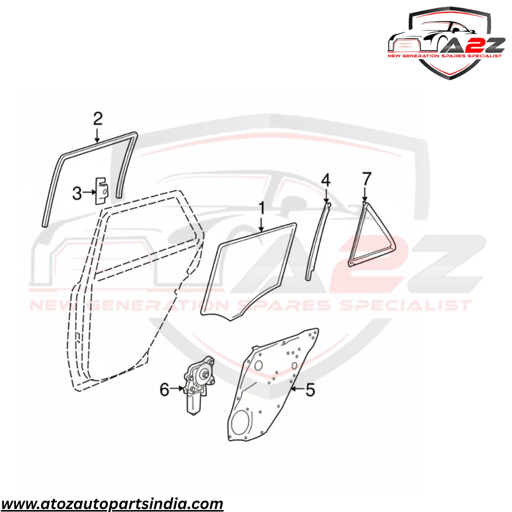 Rear Left Power Window Regulator 1647303179 Compatible with MERCEDES-BENZ M-CLASS (W164)