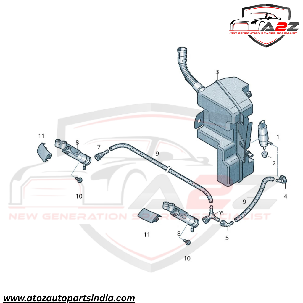Headlight Washer Nozzle Compatible With AUDI Q3 Left 8U0955101B 8U0955101A & Right 8U0955102B 8U0955102A