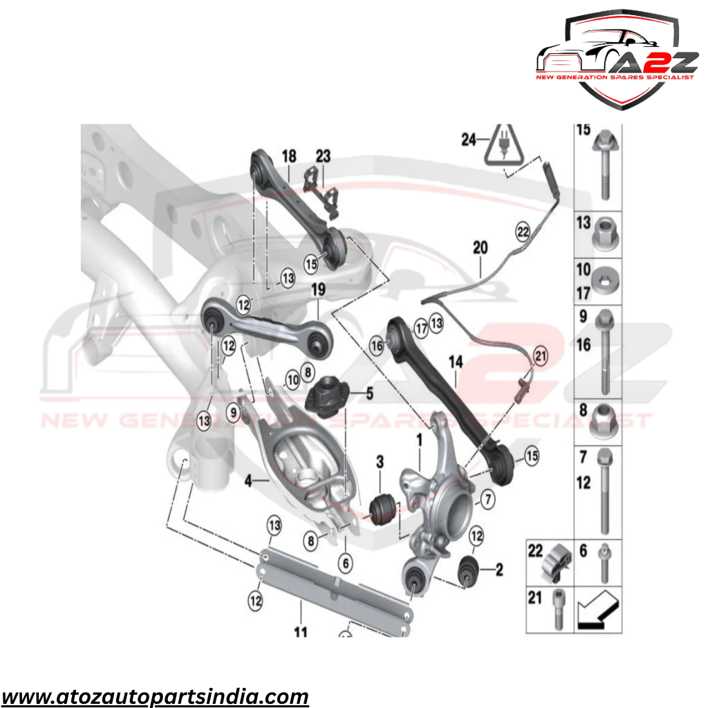 Rear Left/Right ABS Wheel Speed Sensor 34526762466  Compatible With BMW 3 Series E90