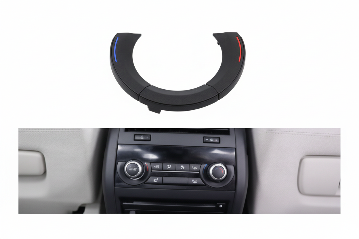 Black Rear Ac Rotary Outer Cover Trim Model B 61319195421-L 61319195421-R Compatible With BMW 5 Series F10 (2010-2018)