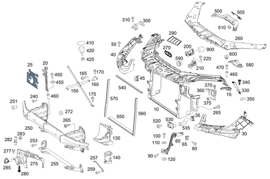 Front Bumper Bracket Left 1666200591 & Right 1666200691 Compatible With MERCEDES-BENZ W166 Tag No.602