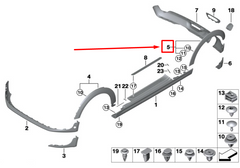 Rear Right Wheel Arch (EYEBROW ) 51777300822 Compatible With Mini Cooper F55/F56 Tag No.126