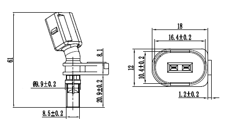 Front Right ABS Wheel Speed Sensor 6Q0927804A 6Q0927804B WHT003860 WHT003860B Compatible With VW POLO V 6R1, 6C1