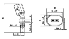 Front Right ABS Wheel Speed Sensor 6Q0927804A 6Q0927804B WHT003860 Compatible With VW POLO V 6R1, 6C1