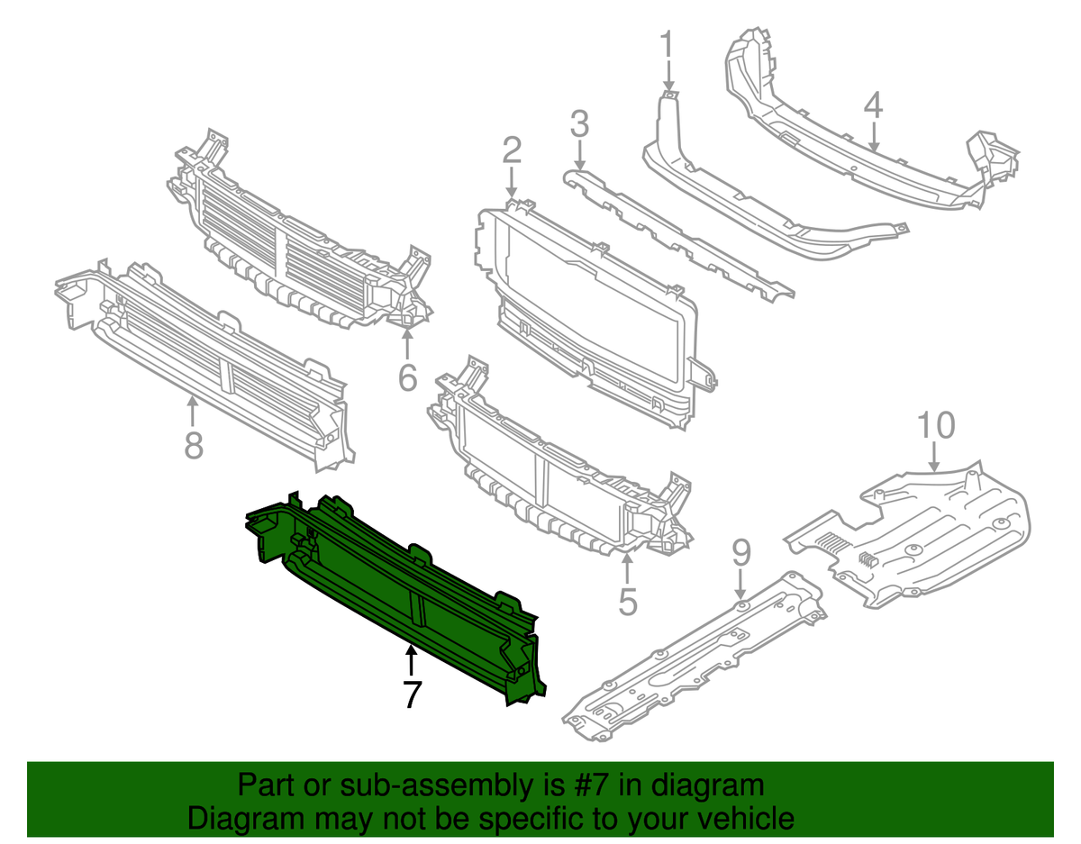 Radiator Support Lower Air Duct 31425369 Compatible With VOLVO XC60 (2018-2025)