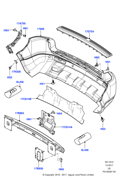 Rear Bumper LR031908 Compatible With Land Rover Freelander 2