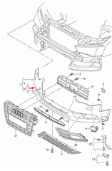 Complete Front Bumper 8K0807065A Compatible With AUDI A4 B8 (8K2) | A4 / S4 (2012-2015) Tag No.11